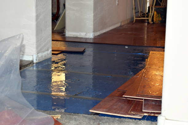 Professional Flood Damage Restoration technician working in Rialto, CA